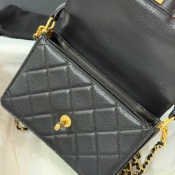 Túi Xách Nữ Chanel Siêu Cấp Da Hạt Màu Đen 22cm (2)