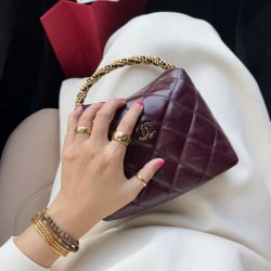 Túi Xách Nữ Chanel Siêu Cấp Màu Đỏ Quai Tết 19cm (2)