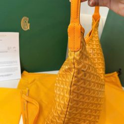 Túi Xách Nữ Goyard Boheme Hobo Rep Cao Cấp Da Bê Màu Vàng 27x43x14cm (2)