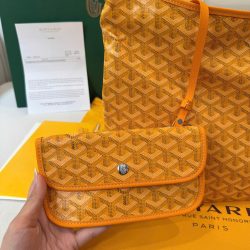 Túi Xách Nữ Goyard Boheme Hobo Rep Cao Cấp Da Bê Màu Vàng 27x43x14cm (2)