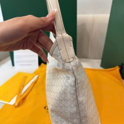 Túi Xách Nữ Goyard Boheme Hobo Replica 11 Da Bê Màu Trắng 27x43x14cm (2)