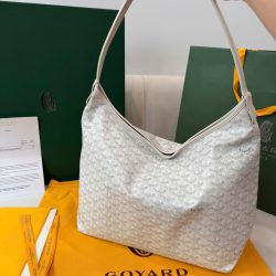 Túi Xách Nữ Goyard Boheme Hobo Replica 11 Da Bê Màu Trắng 27x43x14cm (2)
