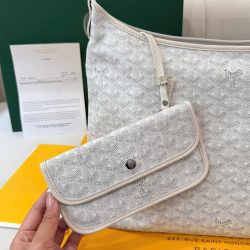 Túi Xách Nữ Goyard Boheme Hobo Replica 11 Da Bê Màu Trắng 27x43x14cm (2)