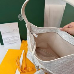 Túi Xách Nữ Goyard Boheme Hobo Replica 11 Da Bê Màu Trắng 27x43x14cm (2)