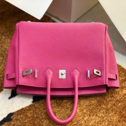 Túi Xách Nữ Hermes Birkin Replica 11 Da Togo Màu Hồng Nhập Khẩu 30cm (2)
