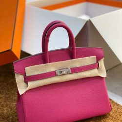 Túi Xách Nữ Hermes Birkin Replica 11 Da Togo Màu Hồng Nhập Khẩu 30cm (2)