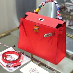 Túi Xách Nữ Hermes Kelly Replica 11 Da Epsom Màu Đỏ Nhập Khẩu 28cm (2)