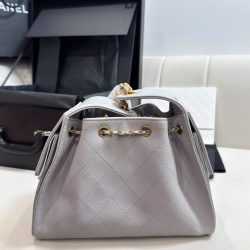 Túi Xách Nữ Like Auth Chanel Jennie Màu Xám Dáng Hobo 26cm (2)