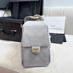 Túi Xách Nữ Like Auth Chanel Jennie Màu Xám Dáng Hobo 26cm (2)