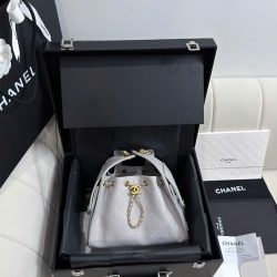 Túi Xách Nữ Like Auth Chanel Jennie Màu Xám Dáng Hobo 26cm (2)