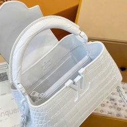 Túi Xách Nữ Louis Vuitton LV Capucines Like Auth Màu Trắng Vân Cá Sấu 22x12x8cm (2)
