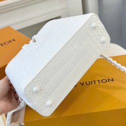 Túi Xách Nữ Louis Vuitton LV Capucines Like Auth Màu Trắng Vân Cá Sấu 22x12x8cm (2)