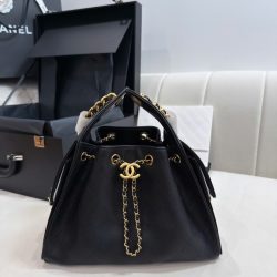 Túi Xách Nữ Siêu Cấp Chanel Jennie Màu Đen Dáng Hobo 26cm (2)