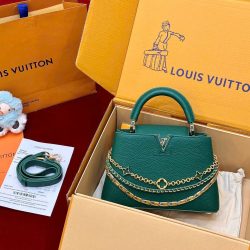 Túi Xách Nữ Siêu Cấp Louis Vuitton LV Capucines Màu Xanh Lá Cây 27cm (2)