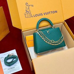 Túi Xách Nữ Siêu Cấp Louis Vuitton LV Capucines Màu Xanh Lá Cây 27cm (2)