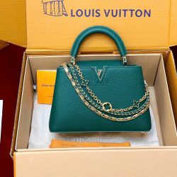 Túi Xách Nữ Siêu Cấp Louis Vuitton LV Capucines Màu Xanh Lá Cây 27cm (2)