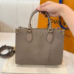Túi Xách louis Vuitton OnTheGo MM Siêu Cấp Da Bò Màu Xám Tourterelle 35x27x14cm (2)