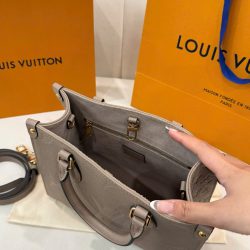 Túi Xách louis Vuitton OnTheGo MM Siêu Cấp Da Bò Màu Xám Tourterelle 35x27x14cm (2)
