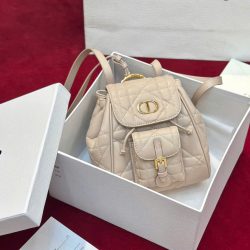 Ba Lô Dior Caro Mini Màu Hồng Nhạt Siêu Cấp 18cm (2)