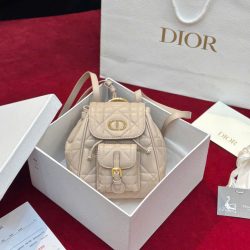 Ba Lô Dior Caro Mini Màu Hồng Nhạt Siêu Cấp 18cm (2)