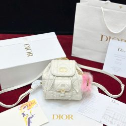 Ba Lô Nữ Dior Caro Mini Màu Trắng Siêu Cấp 18cm (2)