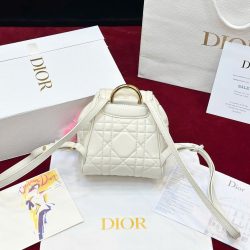 Ba Lô Nữ Dior Caro Mini Màu Trắng Siêu Cấp 18cm (2)
