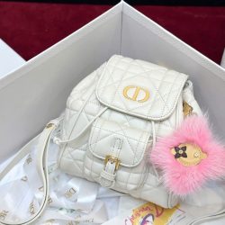 Ba Lô Nữ Dior Caro Mini Màu Trắng Siêu Cấp 18cm (2)