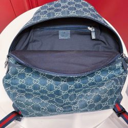 Balo Gucci Siêu Cấp Chất Liệu Vải Bạt Họa Tiết Monogram Màu Xanh Dương 25x32x11cm (2)