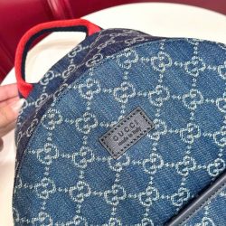 Balo Gucci Siêu Cấp Chất Liệu Vải Bạt Họa Tiết Monogram Màu Xanh Dương 25x32x11cm (2)