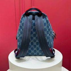 Balo Gucci Siêu Cấp Chất Liệu Vải Bạt Họa Tiết Monogram Màu Xanh Dương 25x32x11cm (2)
