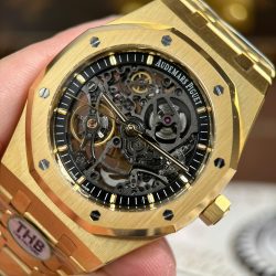 Đồng Hồ Audemars Piguet Replica 11 Royal Oak Openworked 15407 Mạ Vàng Mặt Lộ Cơ Xưởng THB 41mm (2)