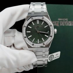 Đồng Hồ Audemars Piguet Royal Oak 15510ST Chế Tác Mặt Xanh Lá Cây Viền Đính Moissanite 41mm (2)