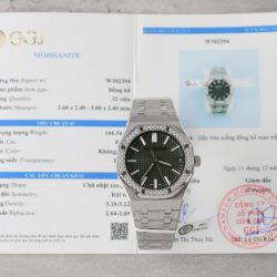 Đồng Hồ Audemars Piguet Royal Oak 15510ST Chế Tác Mặt Xanh Lá Cây Viền Đính Moissanite 41mm (2)