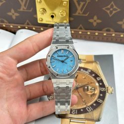 Đồng Hồ Audemars Piguet Royal Oak 77450 Fake Cao Cấp Mặt Tiffany Dây Kim Loại Xưởng OM 34mm (2)