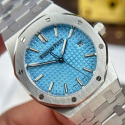 Đồng Hồ Audemars Piguet Royal Oak 77450 Fake Cao Cấp Mặt Tiffany Dây Kim Loại Xưởng OM 34mm (2)