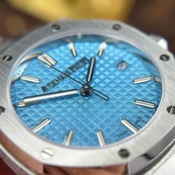 Đồng Hồ Audemars Piguet Royal Oak 77450 Fake Cao Cấp Mặt Tiffany Dây Kim Loại Xưởng OM 34mm (2)