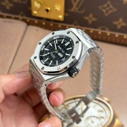 Đồng Hồ Audemars Piguet Royal Oak Offshore Diver 15710 Rep 11 Mặt Đen Dây Kim Loại Xưởng APS 42mm (2)