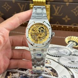 Đồng Hồ Audemars Piguet Royal Oak Openworked 15407 Replica 11 Mặt Lộ Cơ Màu Vàng Xưởng THB 41mm (2)