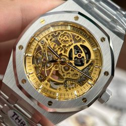 Đồng Hồ Audemars Piguet Royal Oak Openworked 15407 Replica 11 Mặt Lộ Cơ Màu Vàng Xưởng THB 41mm (2)
