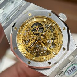 Đồng Hồ Audemars Piguet Royal Oak Openworked 15407 Replica 11 Mặt Lộ Cơ Màu Vàng Xưởng THB 41mm (2)