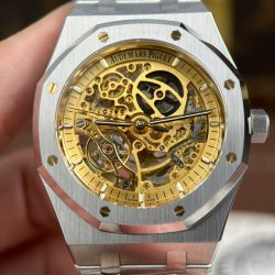 Đồng Hồ Audemars Piguet Royal Oak Openworked 15407 Replica 11 Mặt Lộ Cơ Màu Vàng Xưởng THB 41mm (2)