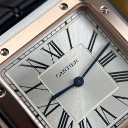 Đồng Hồ Cartier Santos Dumont Extra-Large Model Replica 11 Demi Vàng Hồng Dây Da Xưởng F1 46,6x33,9mm (2)