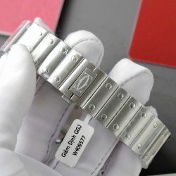 Đồng Hồ Cartier Santos Mặt Nâu Chế Tác Độ Moissanite Dây Kim Loại Xưởng BV 39 (2)