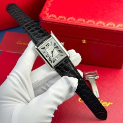 Đồng Hồ Cartier Tank Must Extra-Large Model Rep Cao Cấp Mặt Trắng Dây Da Xưởng AF 31x41mm (2)