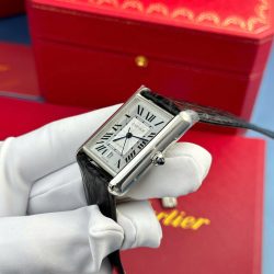 Đồng Hồ Cartier Tank Must Extra-Large Model Rep Cao Cấp Mặt Trắng Dây Da Xưởng AF 31x41mm (2)
