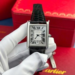 Đồng Hồ Cartier Tank Must Extra-Large Model Rep Cao Cấp Mặt Trắng Dây Da Xưởng AF 31x41mm (2)