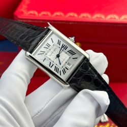 Đồng Hồ Cartier Tank Must Extra-Large Model Rep Cao Cấp Mặt Trắng Dây Da Xưởng AF 31x41mm (2)
