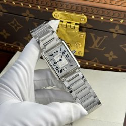 Đồng Hồ Cartier Tank Must Extra-Large Model Replica 11 Mặt Trắng Dây Kim Loại Xưởng AF 31x41mm (2)