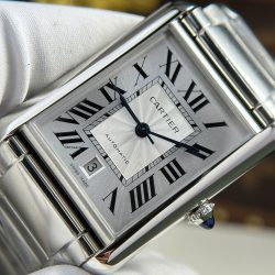 Đồng Hồ Cartier Tank Must Extra-Large Model Replica 11 Mặt Trắng Dây Kim Loại Xưởng AF 31x41mm (2)