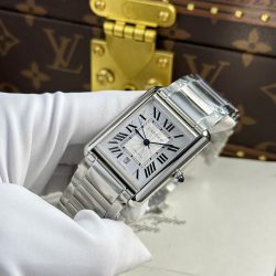 Đồng Hồ Cartier Tank Must Extra-Large Model Replica 11 Mặt Trắng Dây Kim Loại Xưởng AF 31x41mm (2)